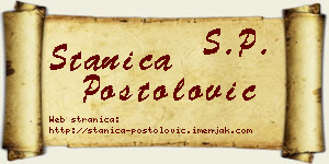 Stanica Postolović vizit kartica